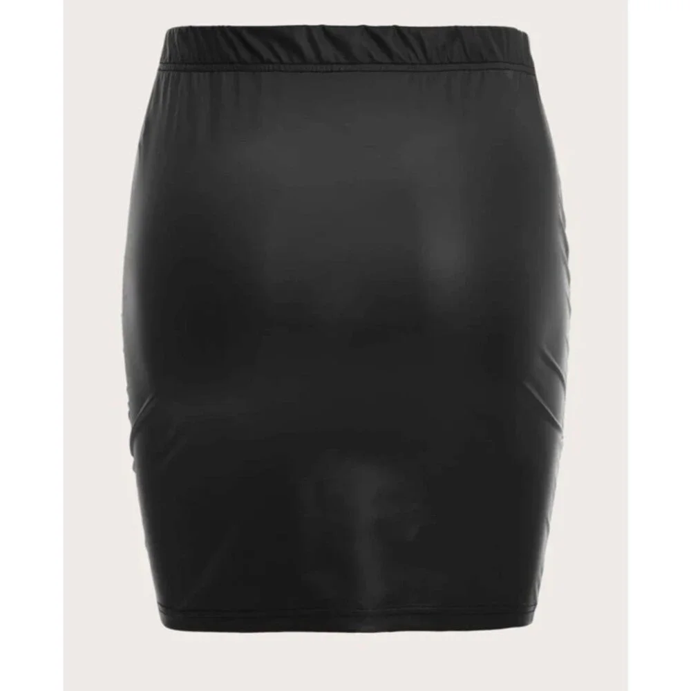 Shein Curve faux leather mini‎ skirt